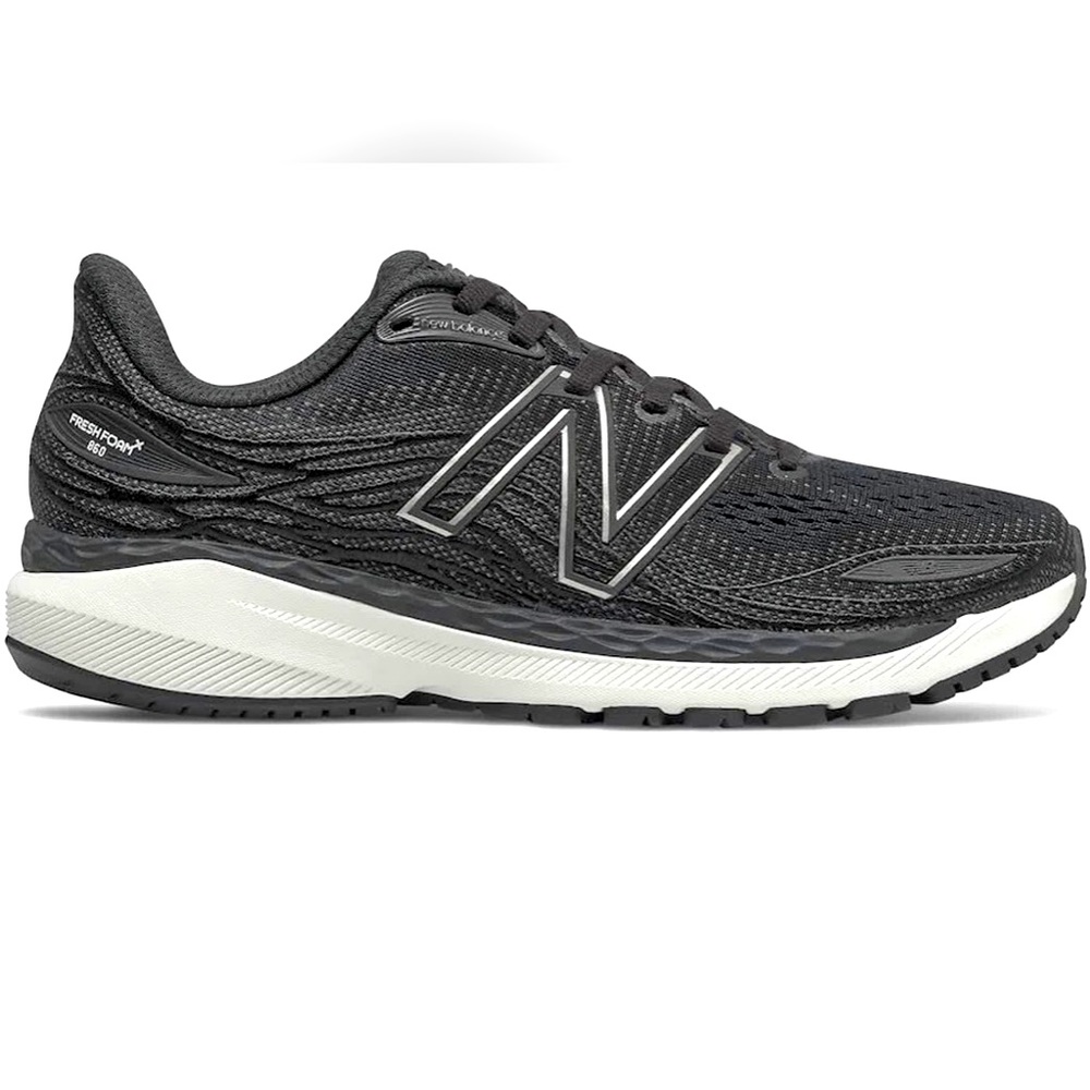 New Balance Womens Fresh Foam X 860 V12 Running Shoe - 8M Black/White